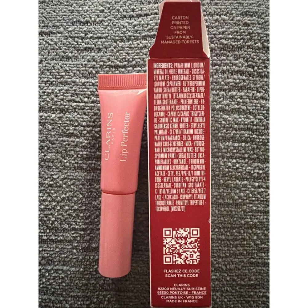 Clarins Instant Light Natural Lip Perfector 01 Travel Size 0.15 oz New White Box